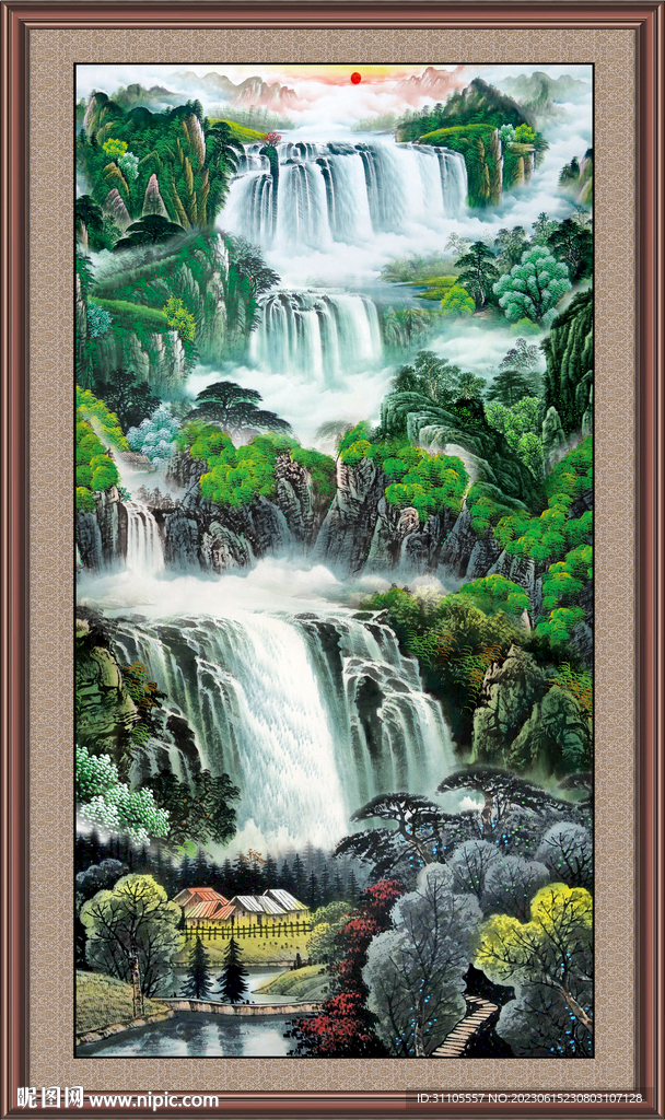 竖幅山水画 