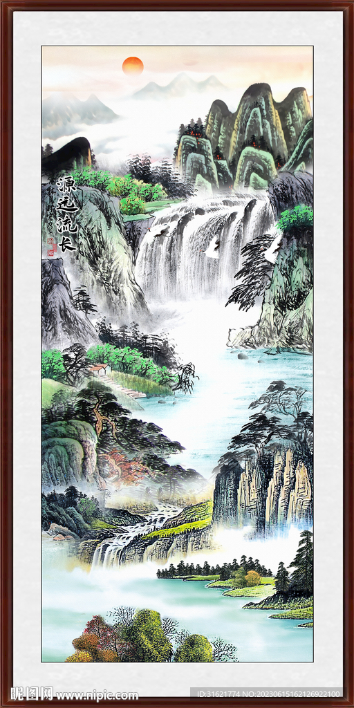 玄关山水画 锦绣山河