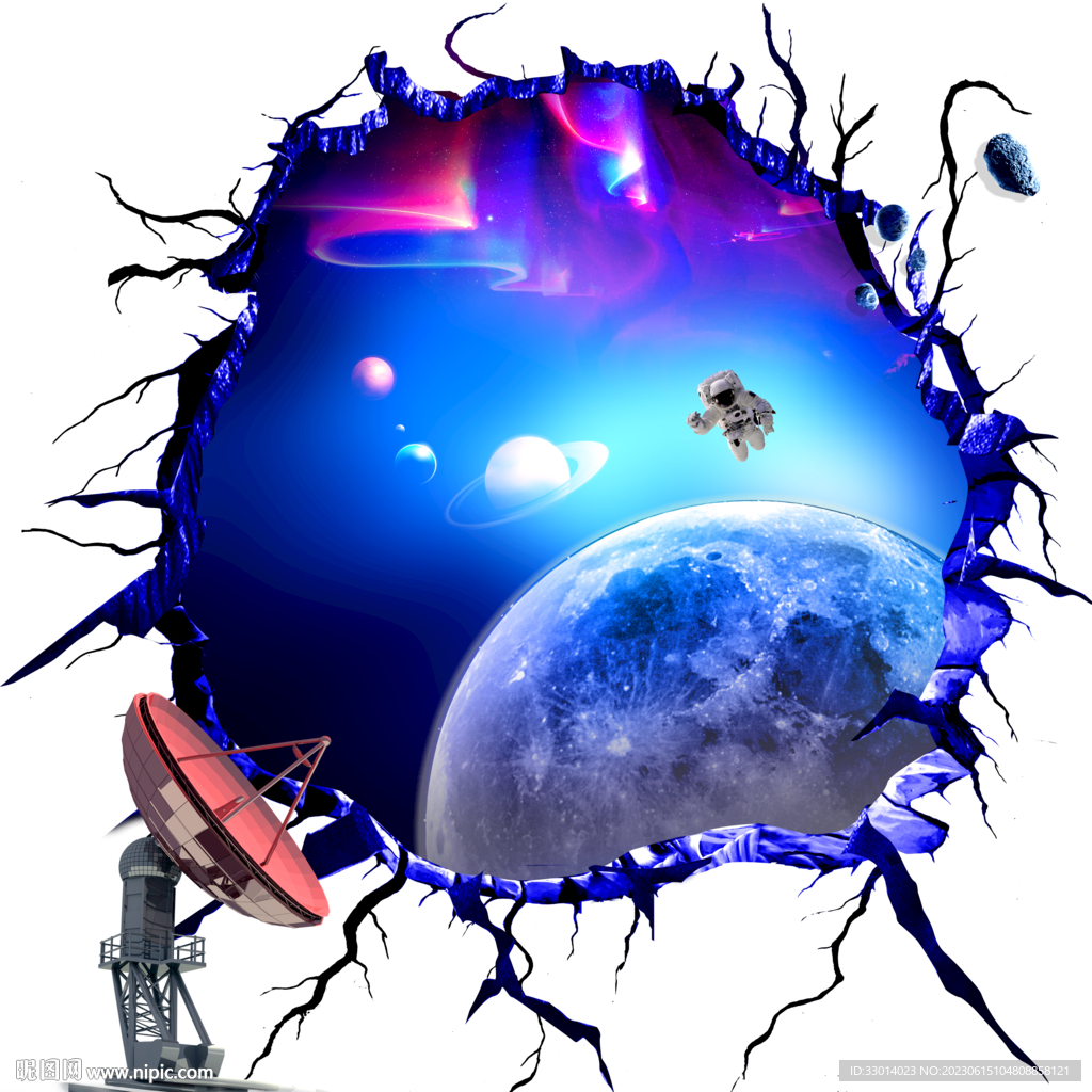 宇宙地面立体画