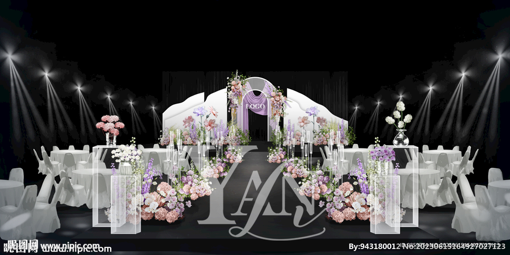 粉紫花园风婚礼