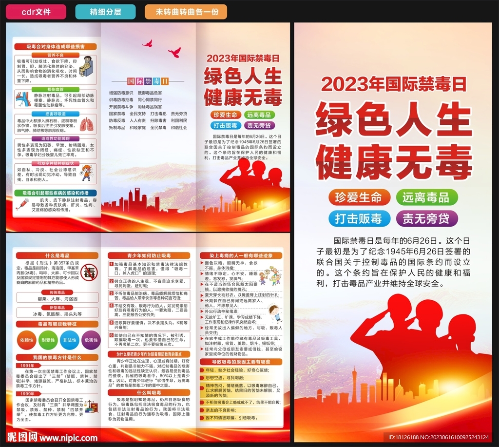 禁毒三折页
