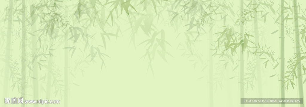 新中式水墨竹林风景背景墙