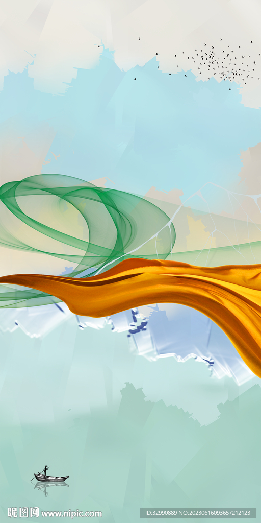 新传 简约新玄关画 tiF分层