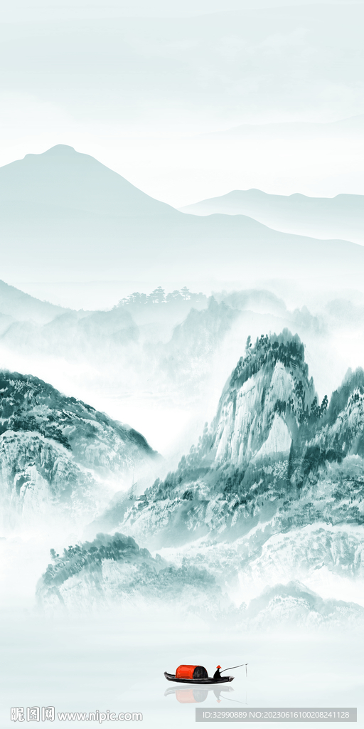 蓝色 高清新玄关画 tiF分层