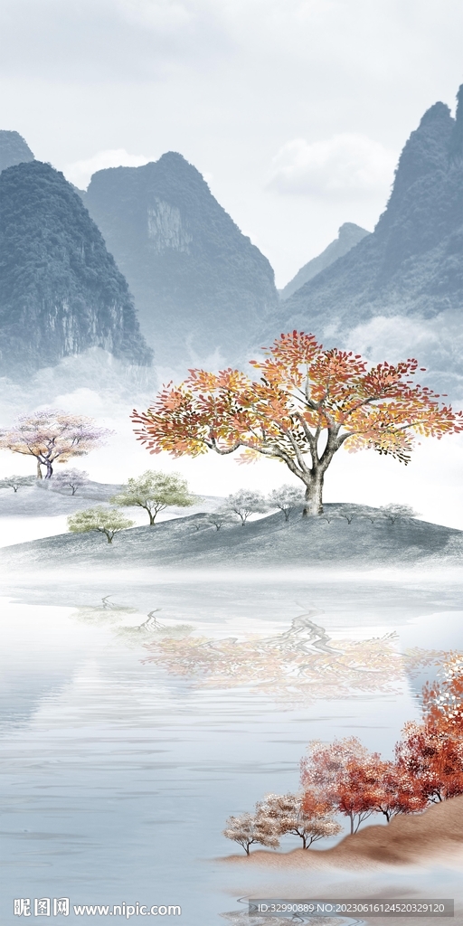 人气 爆款中式玄关 Tif分层