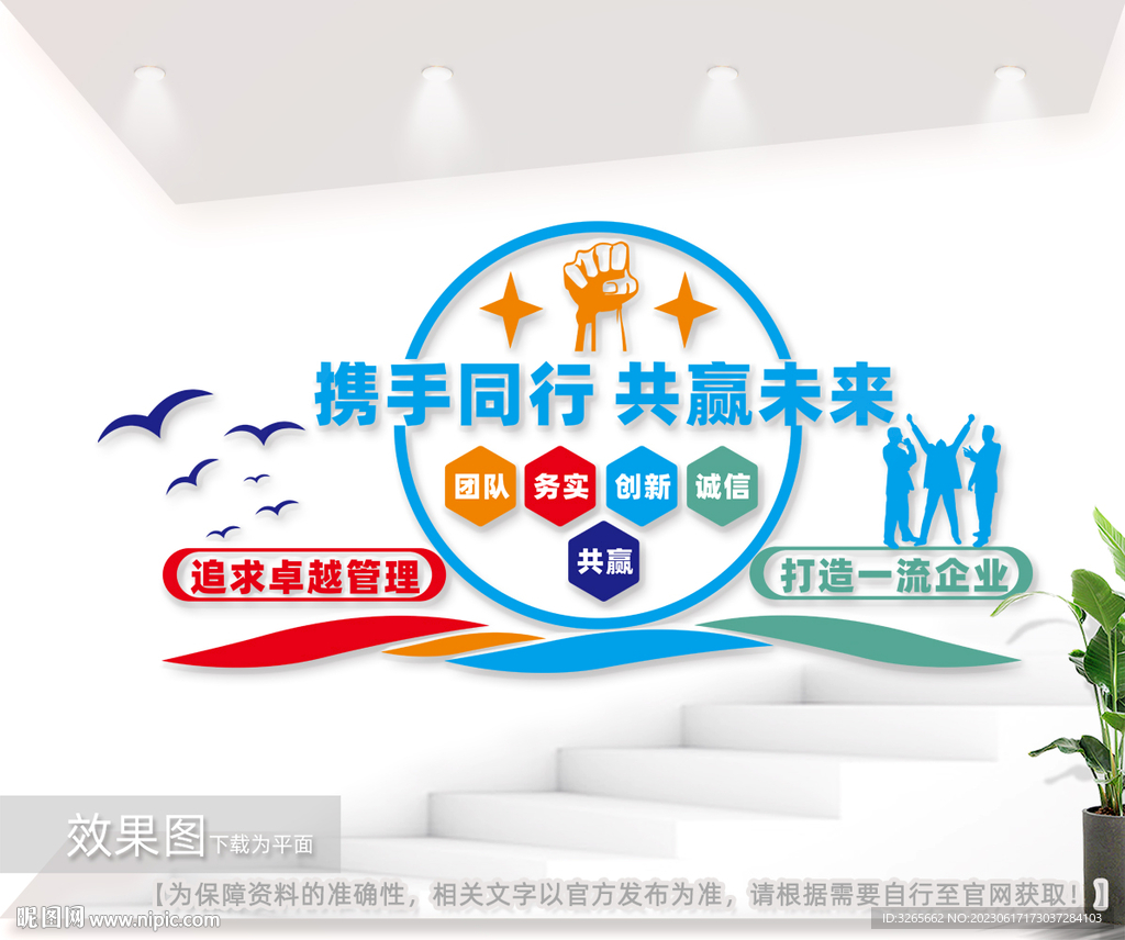 共赢未来企业励志文化墙图片