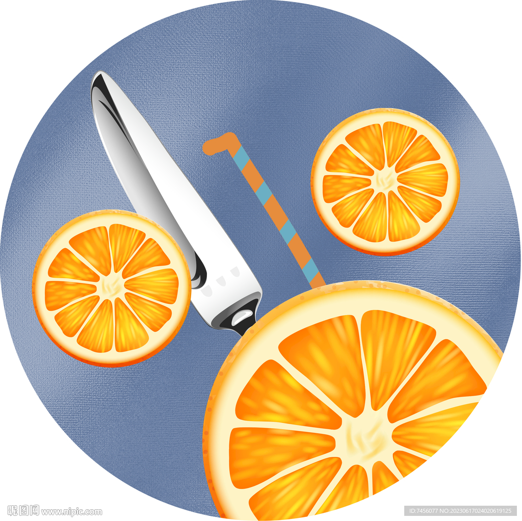 橙子高清圆形挂画装饰画