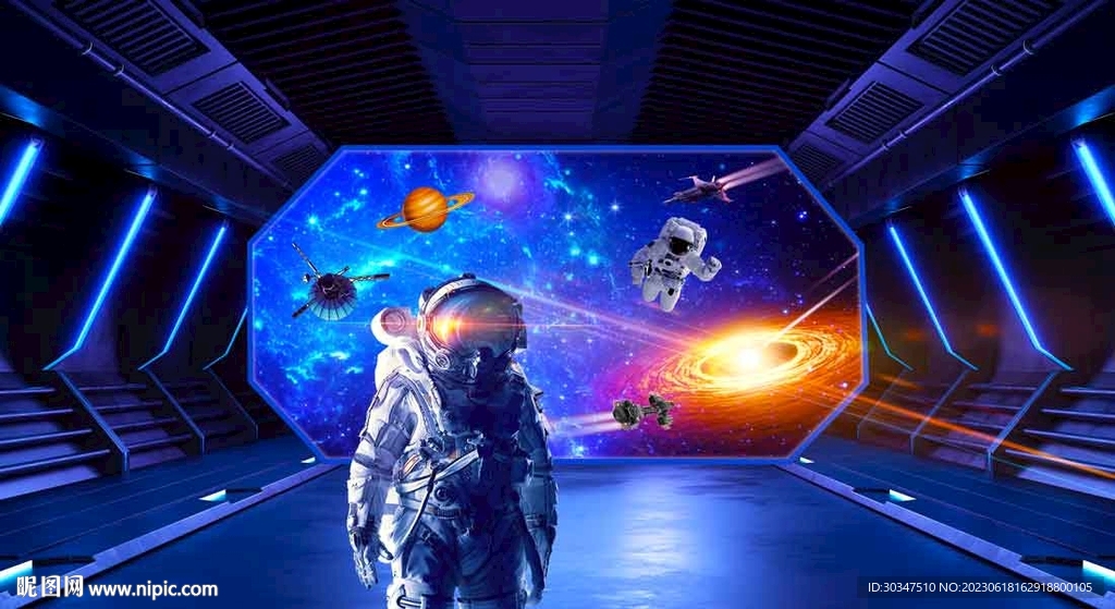宇航员太空人背景墙