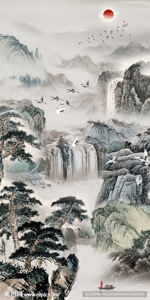 新中式山水装饰画