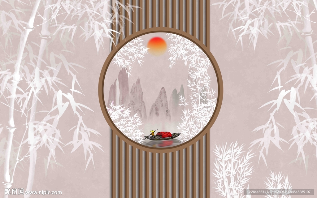 新中式背景墙  