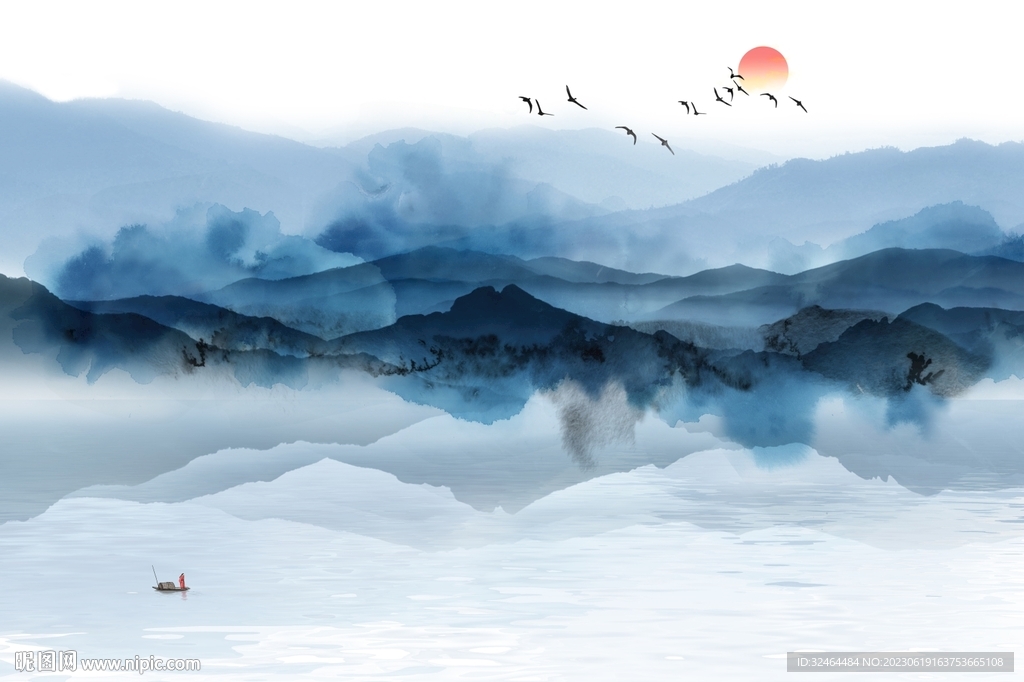 中式意境山水画