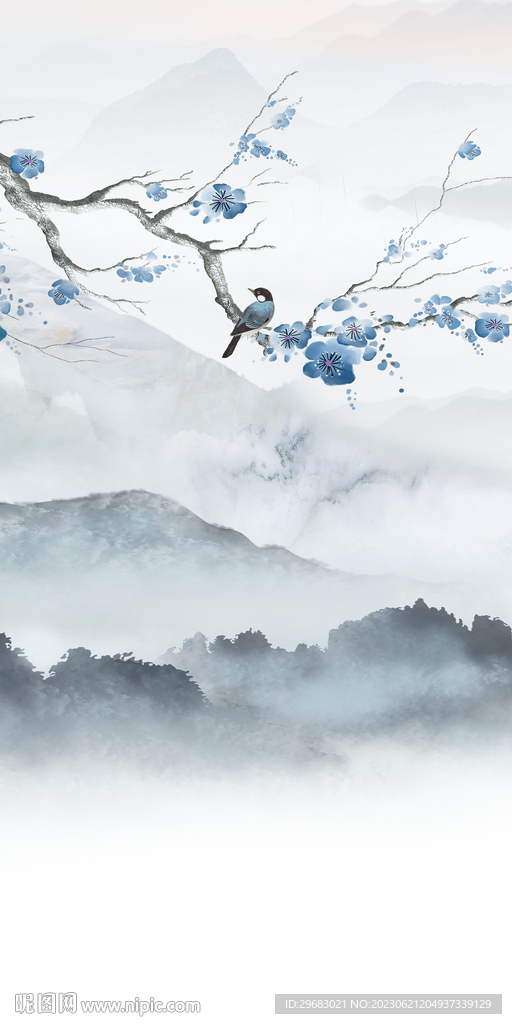 现代 高档中式玄关 TIf分层