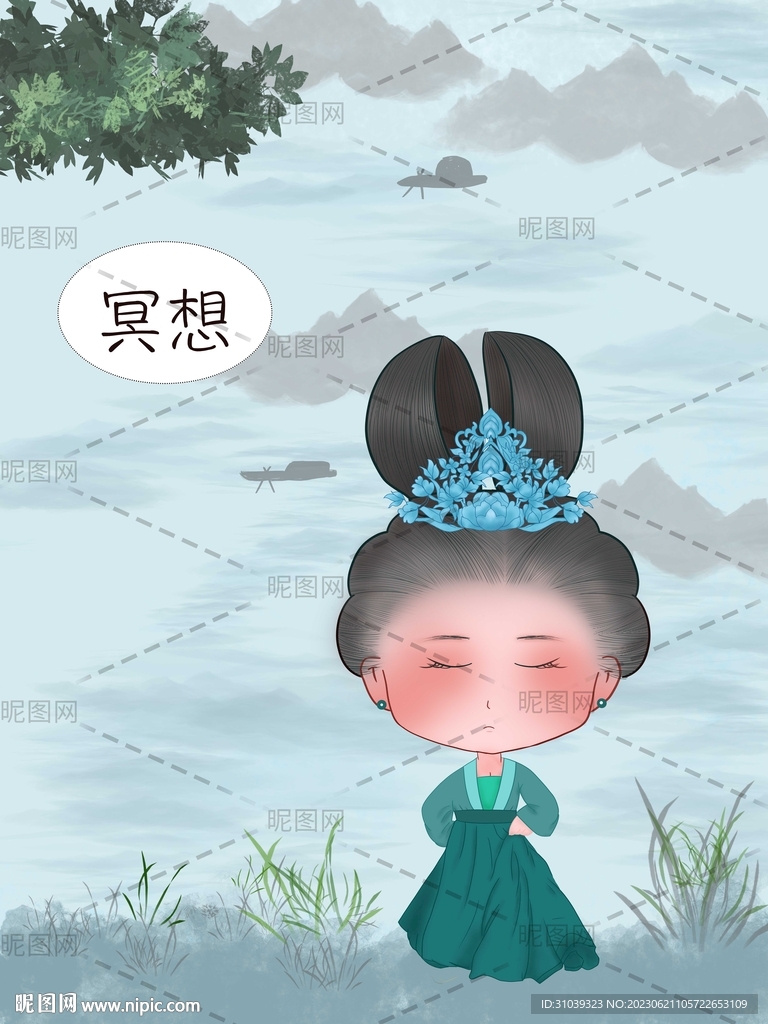 少女冥想