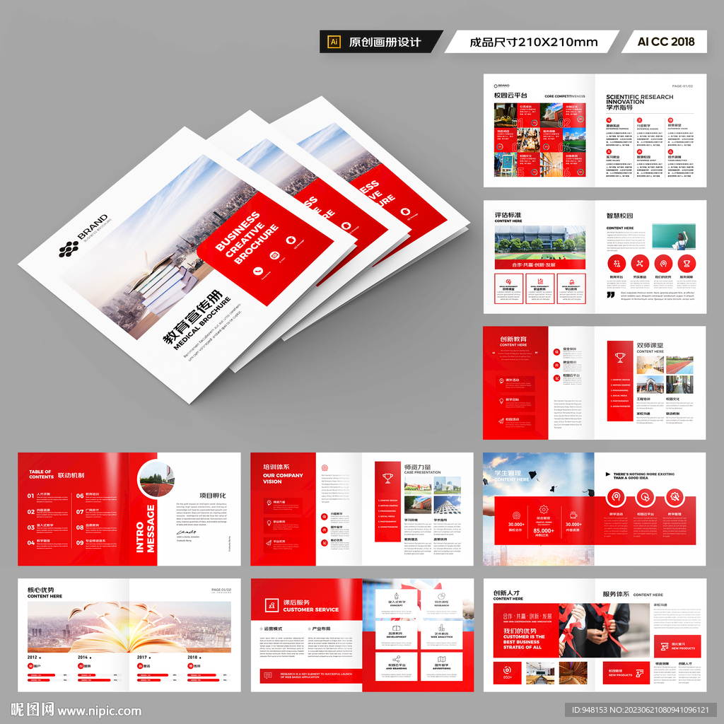 方形教育宣传册