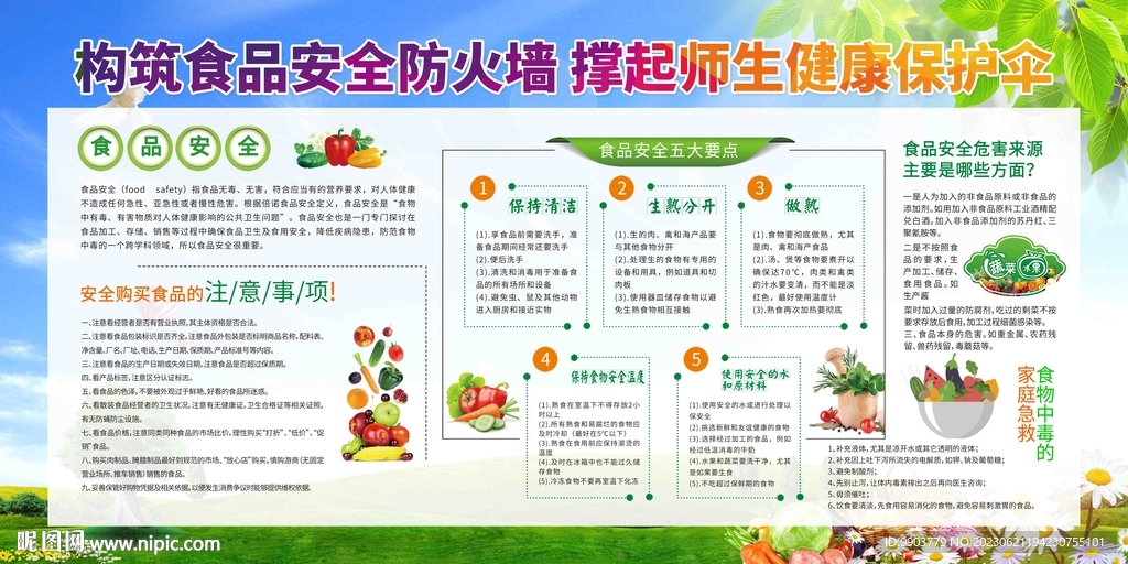 维护校园食品安全食品安全展板