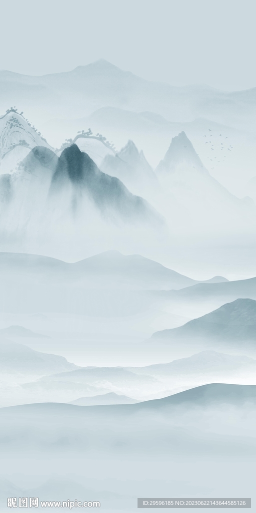 现代 简约玄关山水 tif分层