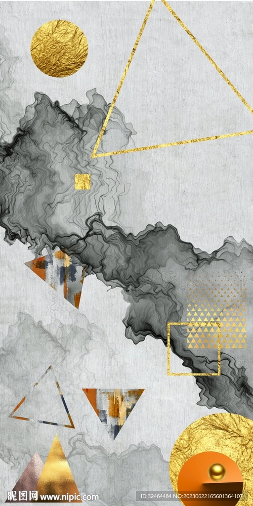 现代轻奢抽象几何装饰画