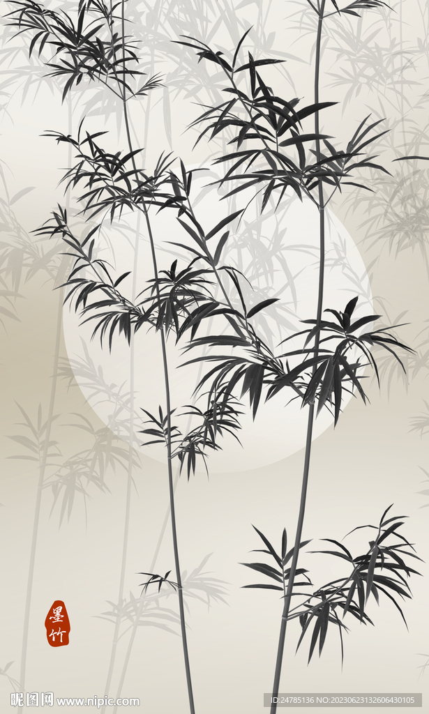 竹子国画