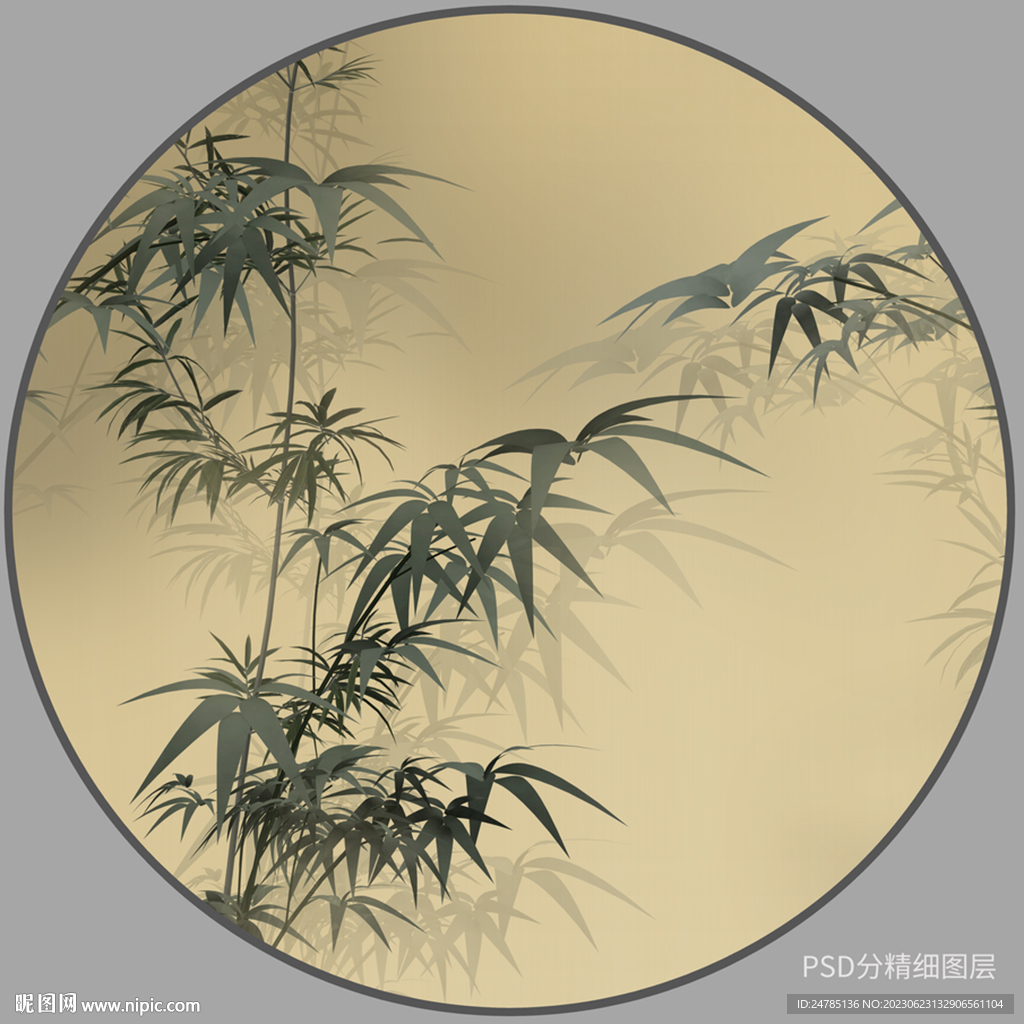 新中式水墨竹子装饰画