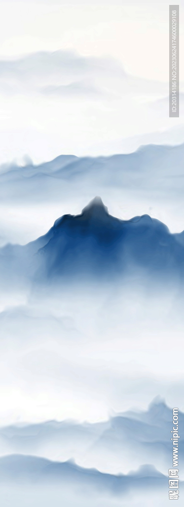 禅意山水水墨群山