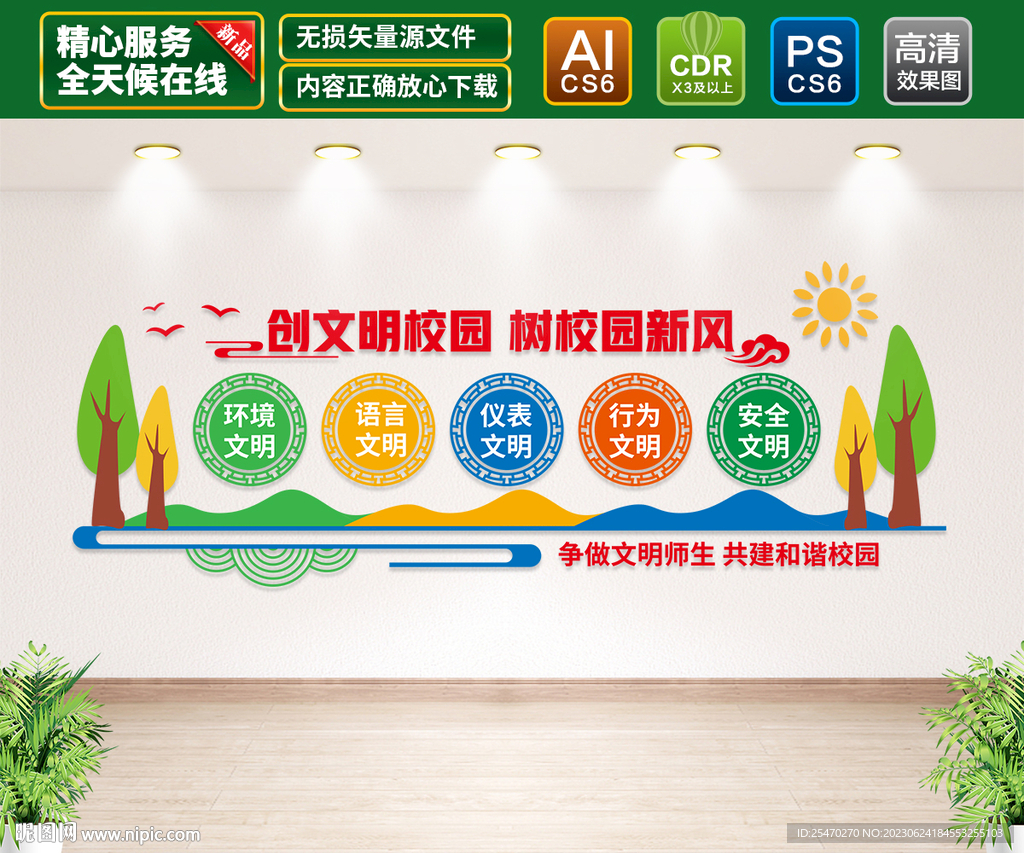 文明校园文化墙