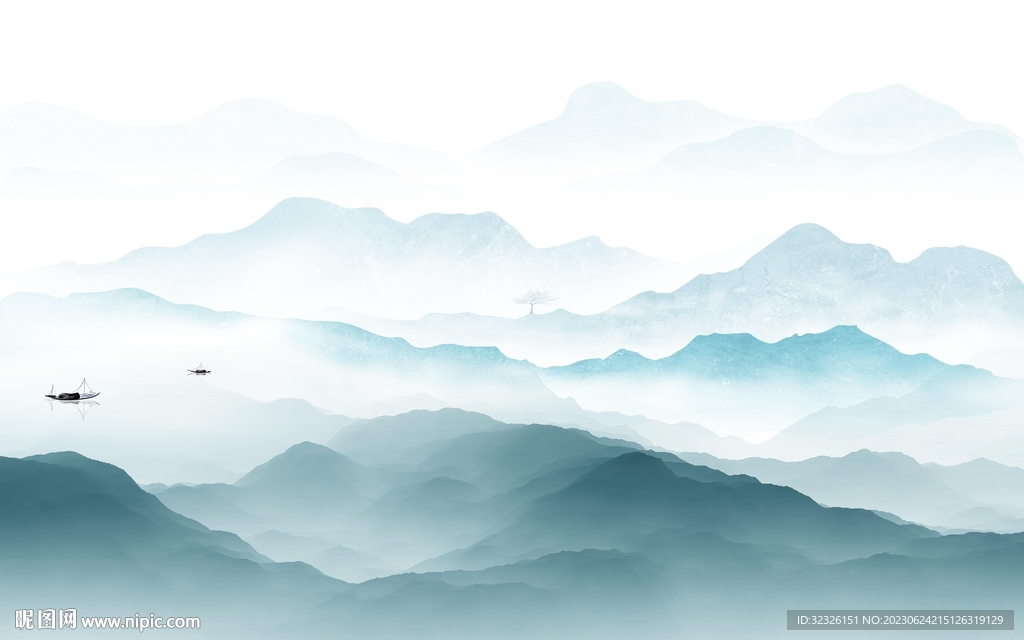 别墅 新款电视山水 tif分层