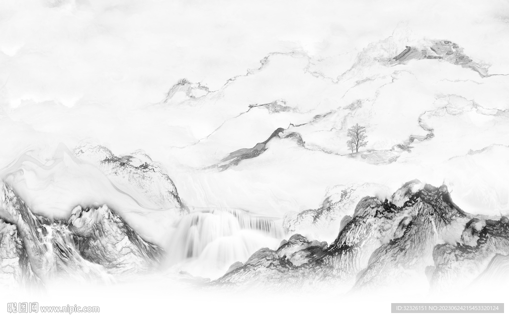 石纹 新款电视山水 tif分层