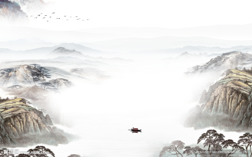 高清 新款电视山水 tif分层