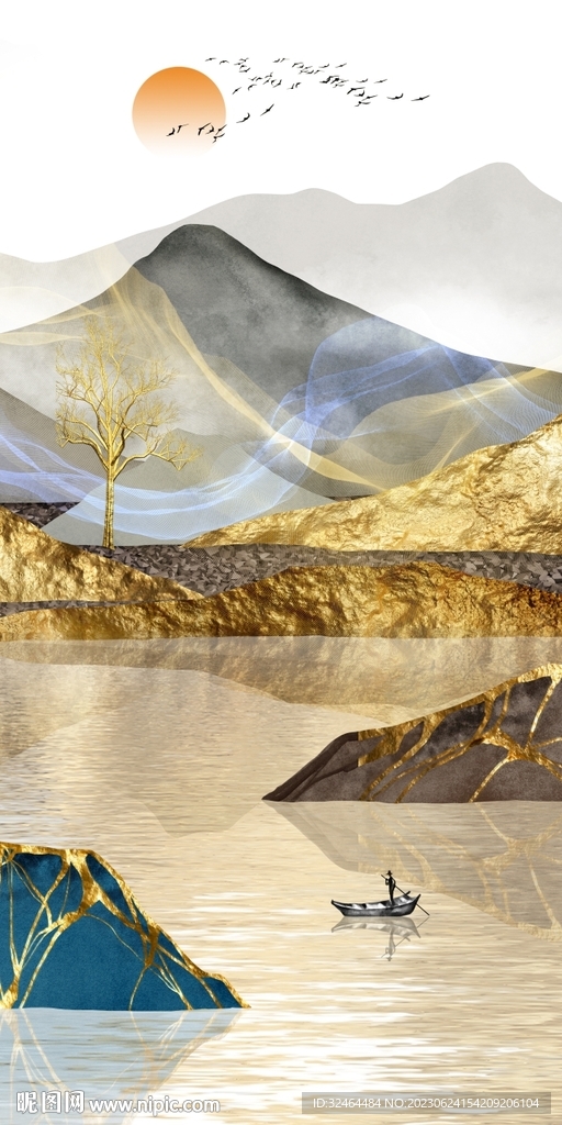 抽象金山装饰画