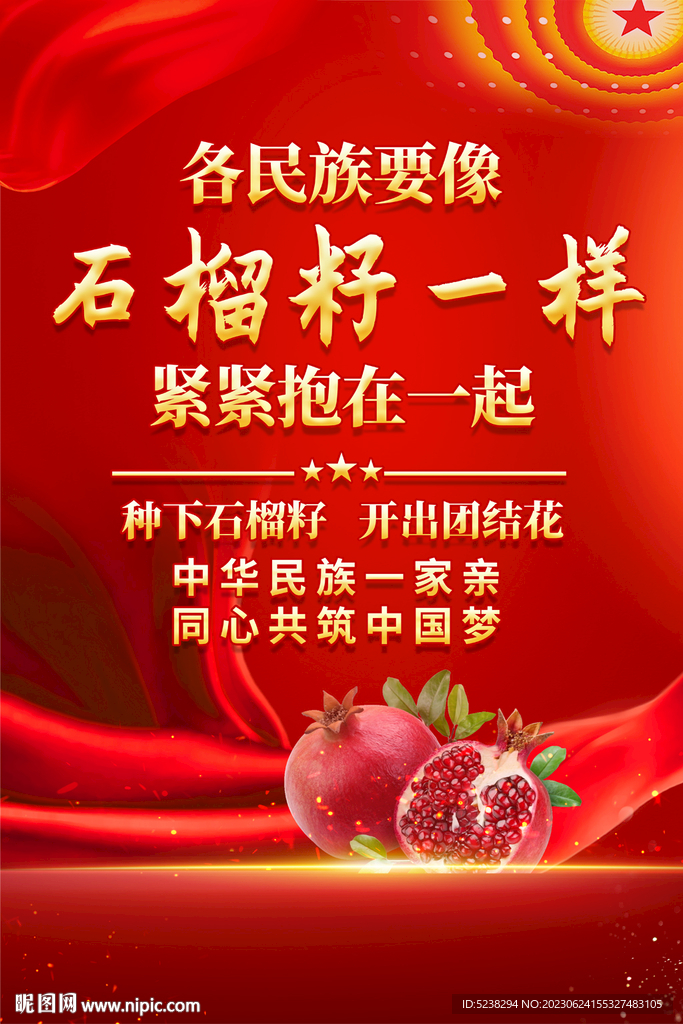 民族团结石榴籽精神海报