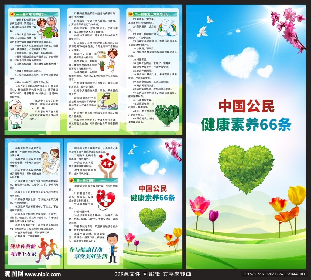 中国公民健康素养66条三折页