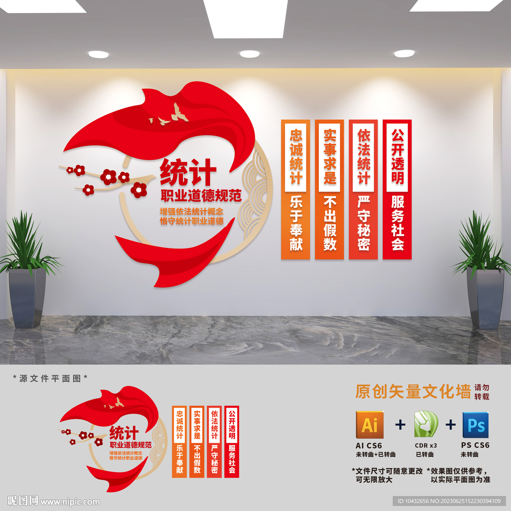 统计职业道德规范文化墙