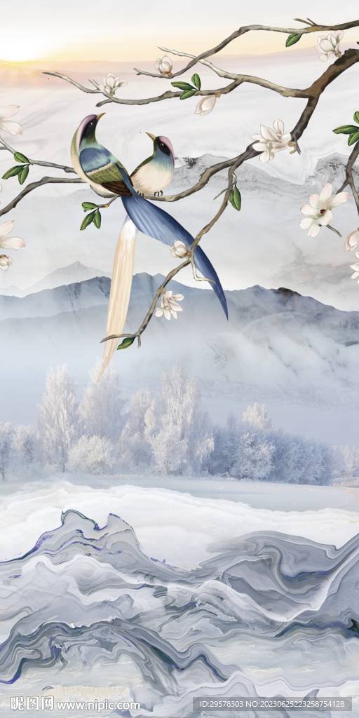 高清 中式现代玄关 Tif分层