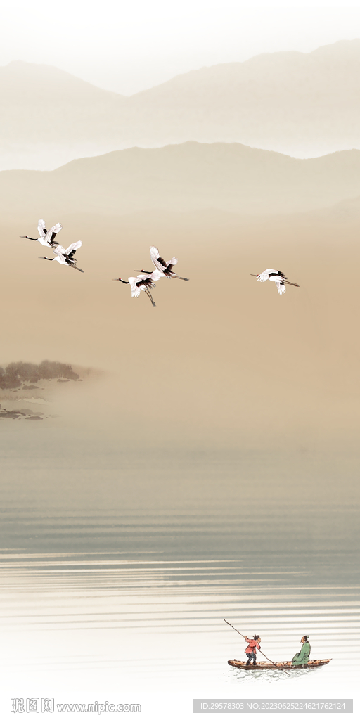 大气 中式现代玄关 Tif分层