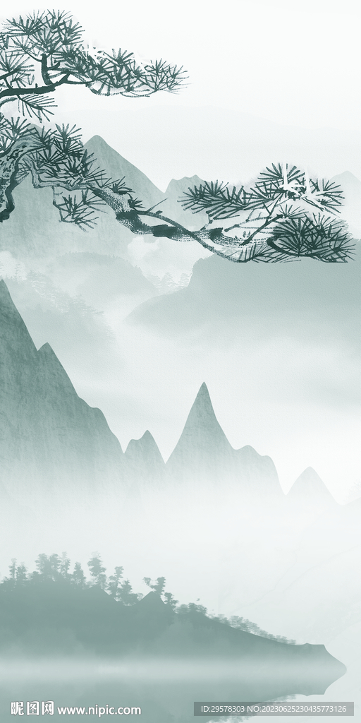 蓝绿 奢华高清玄关 Tif分层