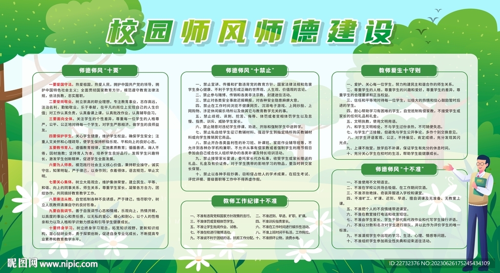 校园师风师德建设展板
