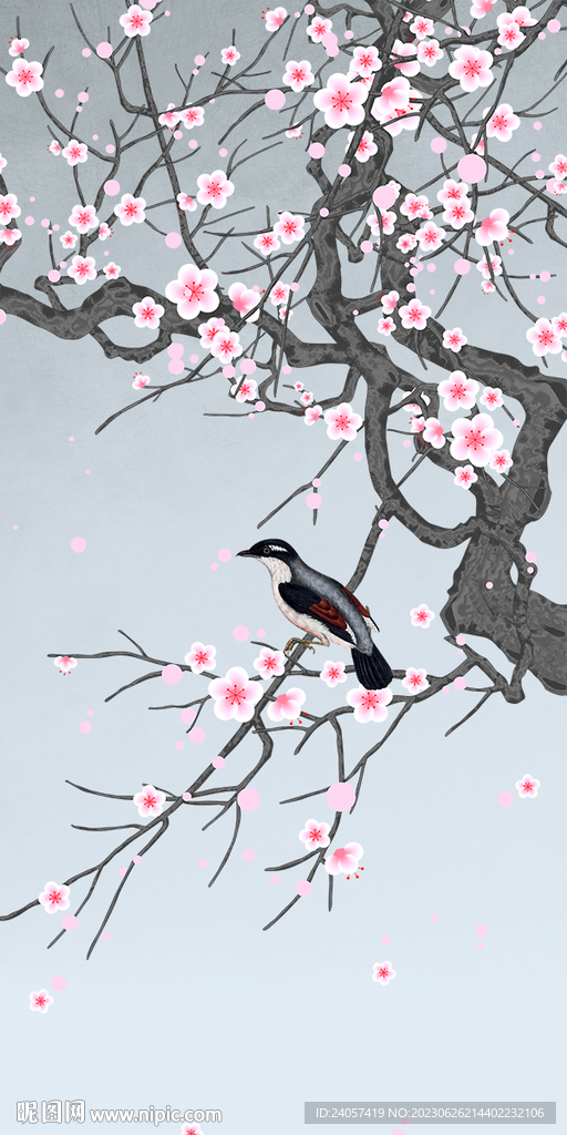 新中式花鸟梅花装饰画