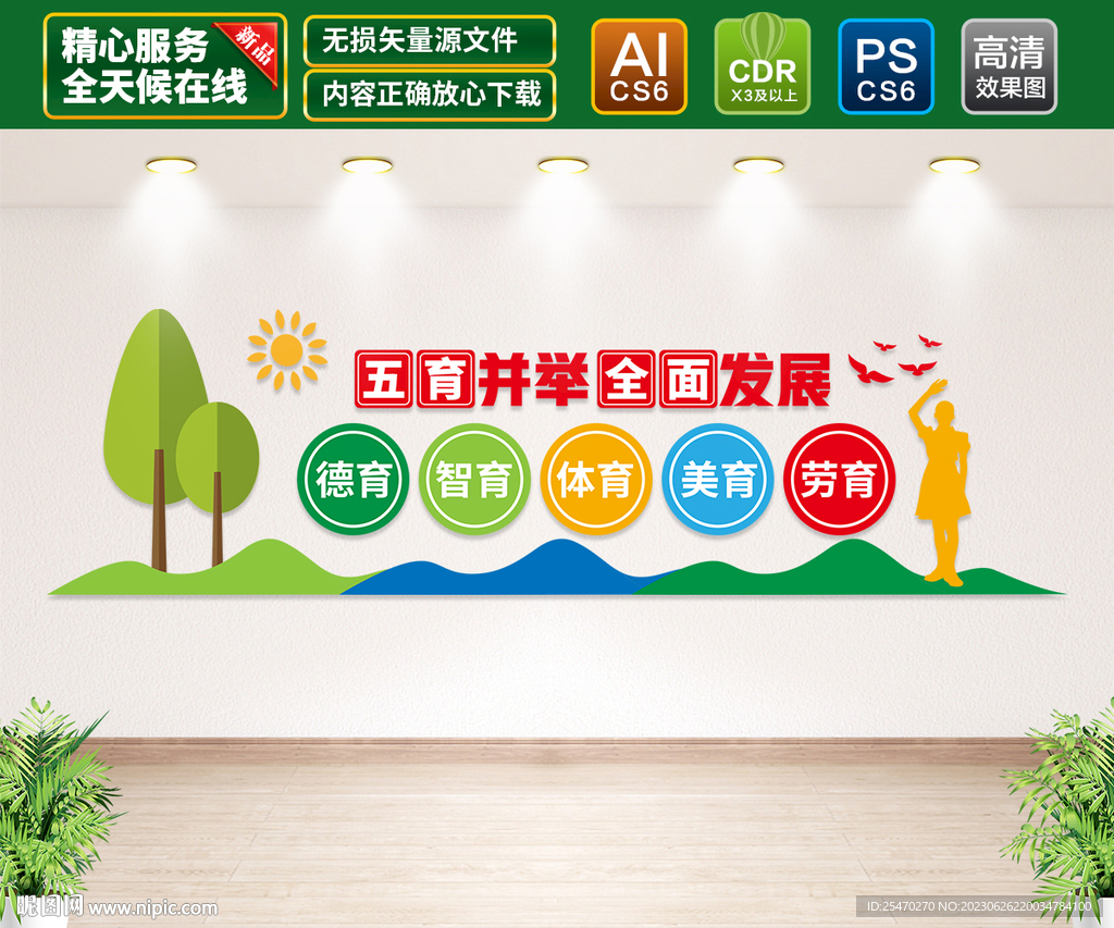 五育并举文化墙