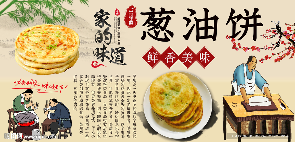葱油饼背景墙