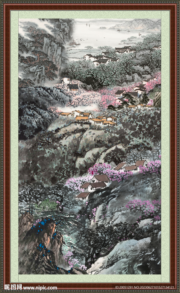 竖式山水画 