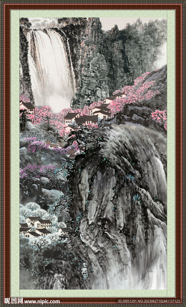 竖式山水画 