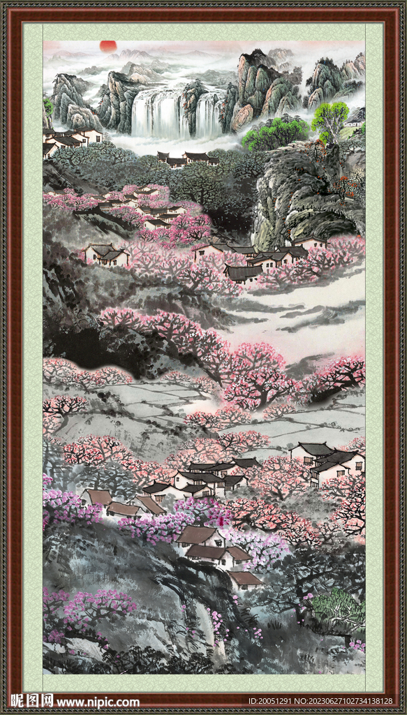 竖式山水画 