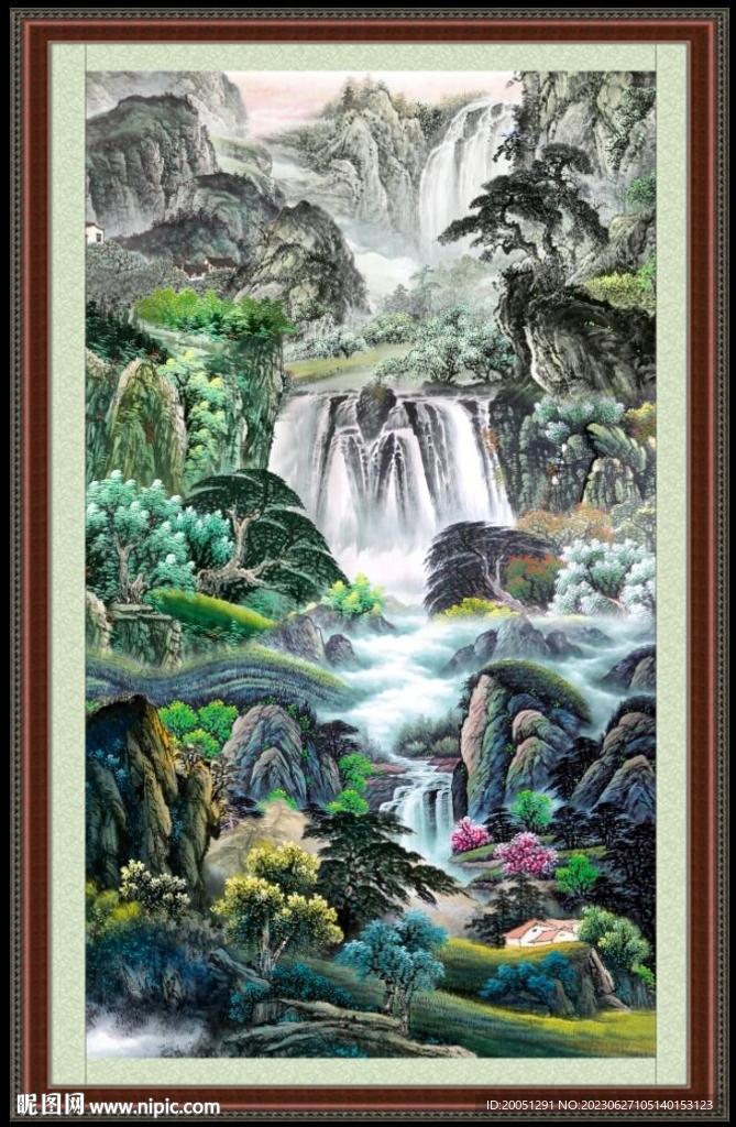 竖式山水画 
