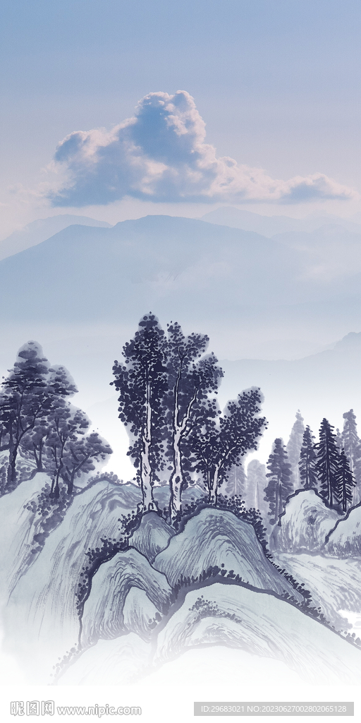 新款 山水清晰玄关 Tif分层