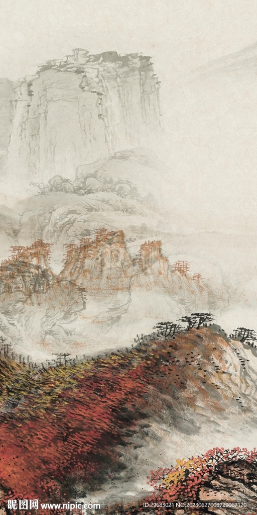 高清 山水清晰玄关 Tif分层