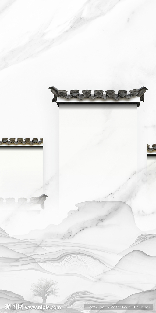 别墅 山水清晰玄关 Tif分层