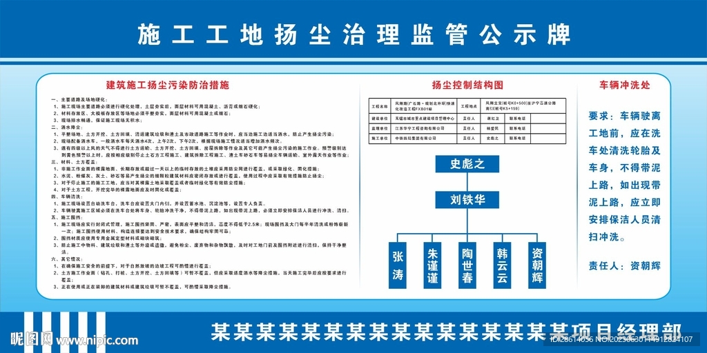 施工工地扬尘治理监管公示牌