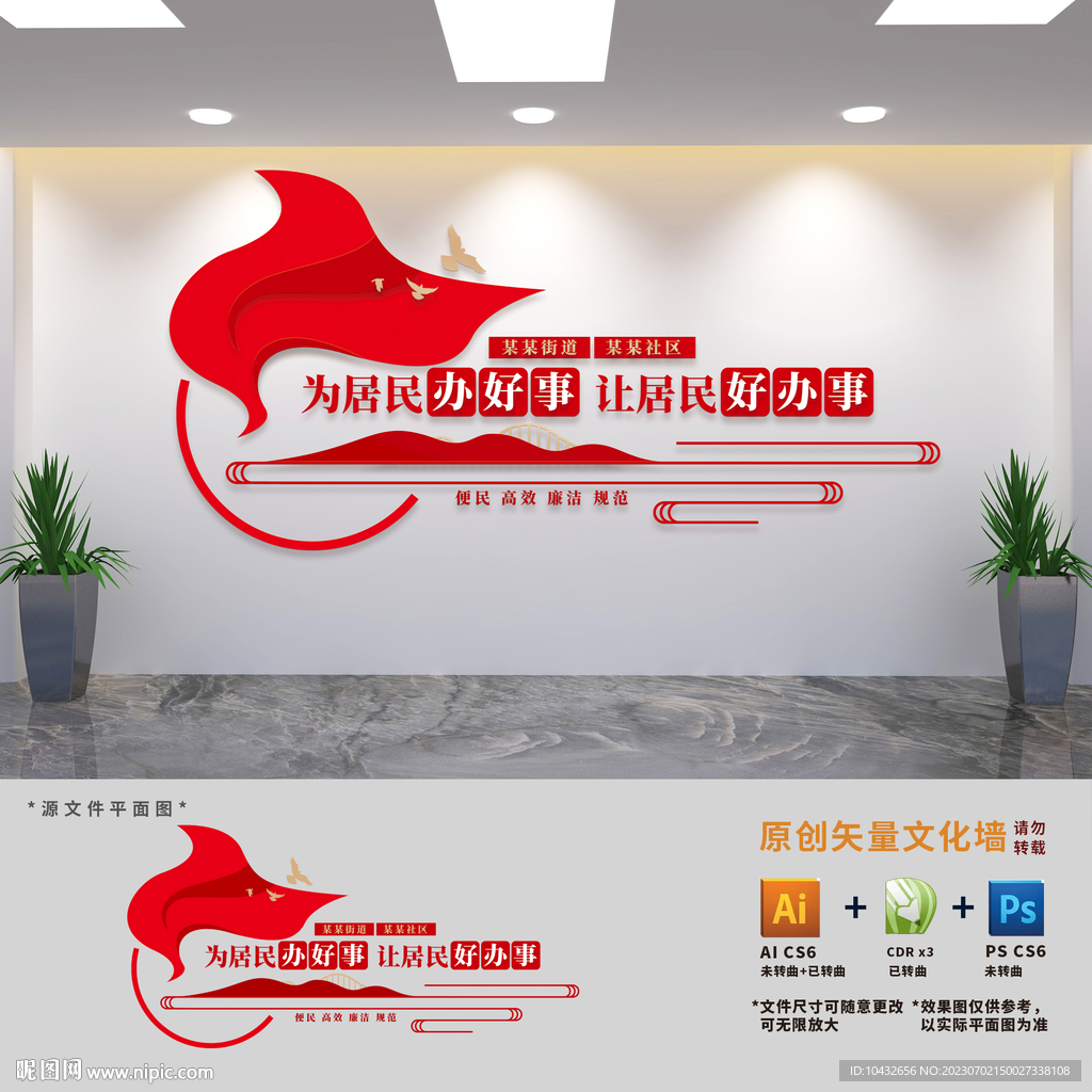 社区便民服务中心文化墙