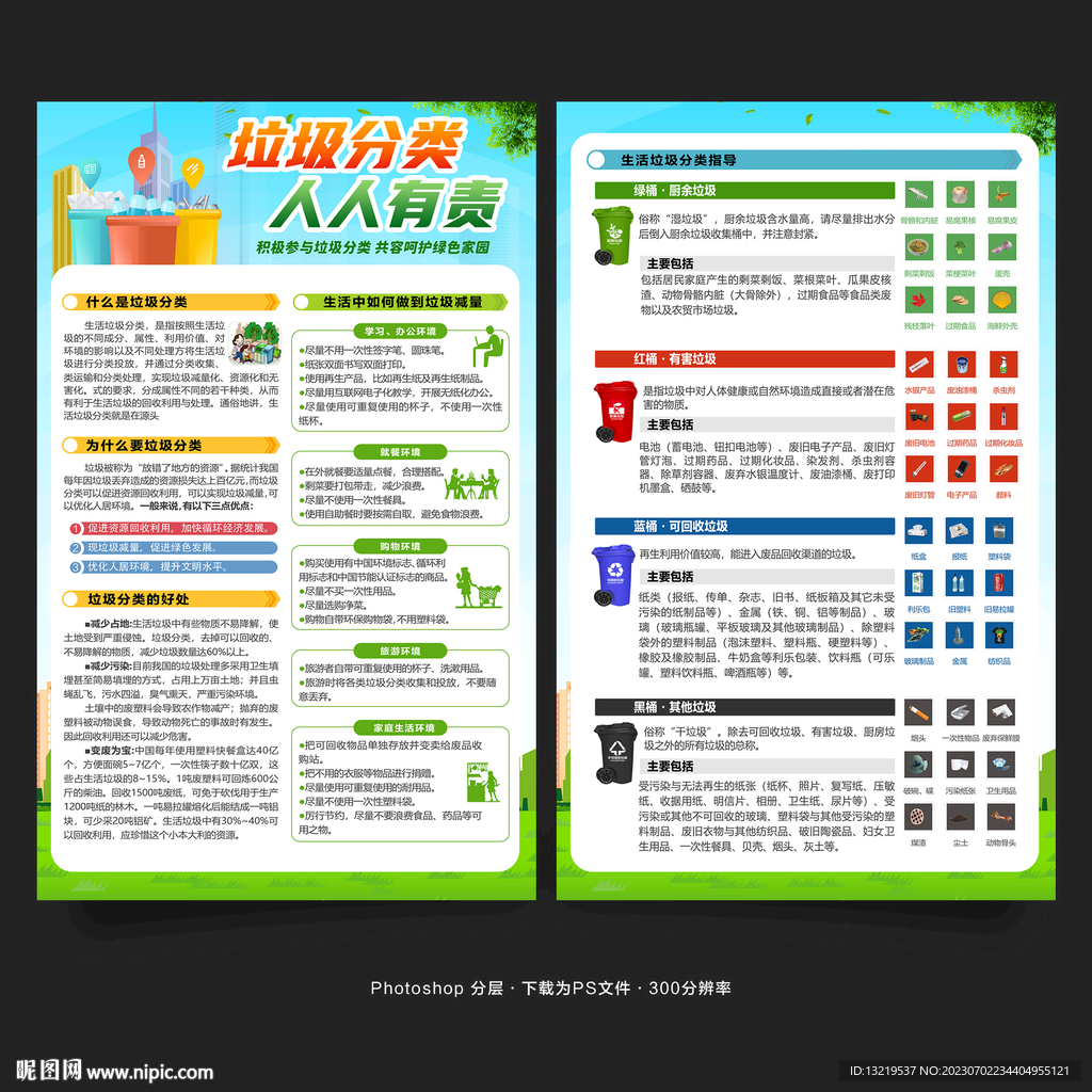 垃圾分类宣传单
