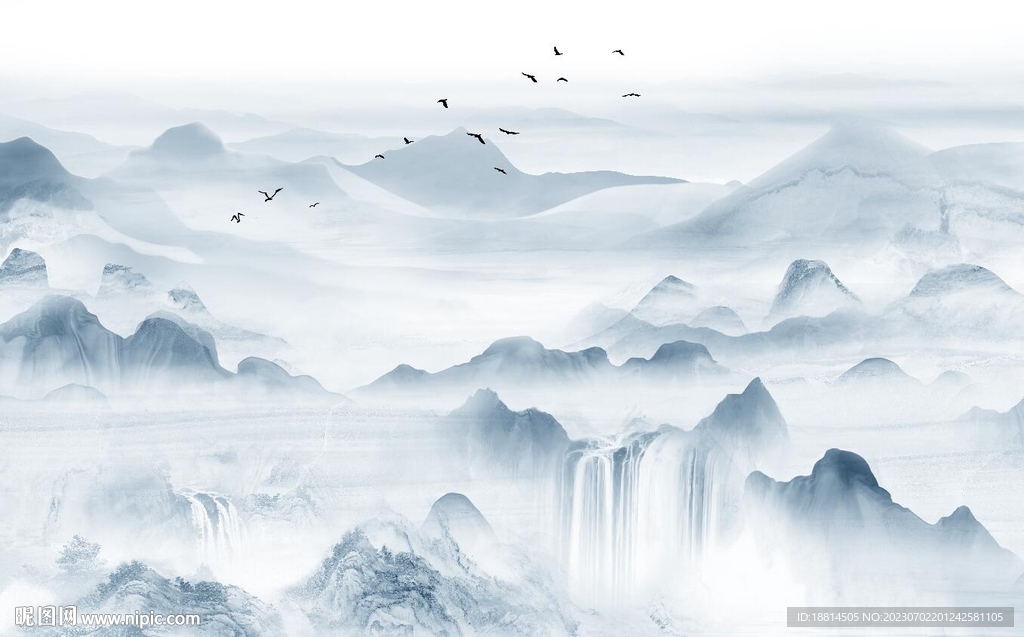 简约山水背景墙